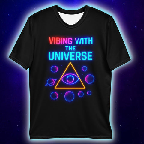 Vibing With The Universe T-Shirt, All Seeing Neon T-Shirts by XGuidance XS 2