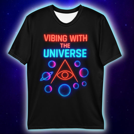 Vibing With The Universe T-Shirt, Cosmic Neon Eye T-Shirts by XGuidance XS 2