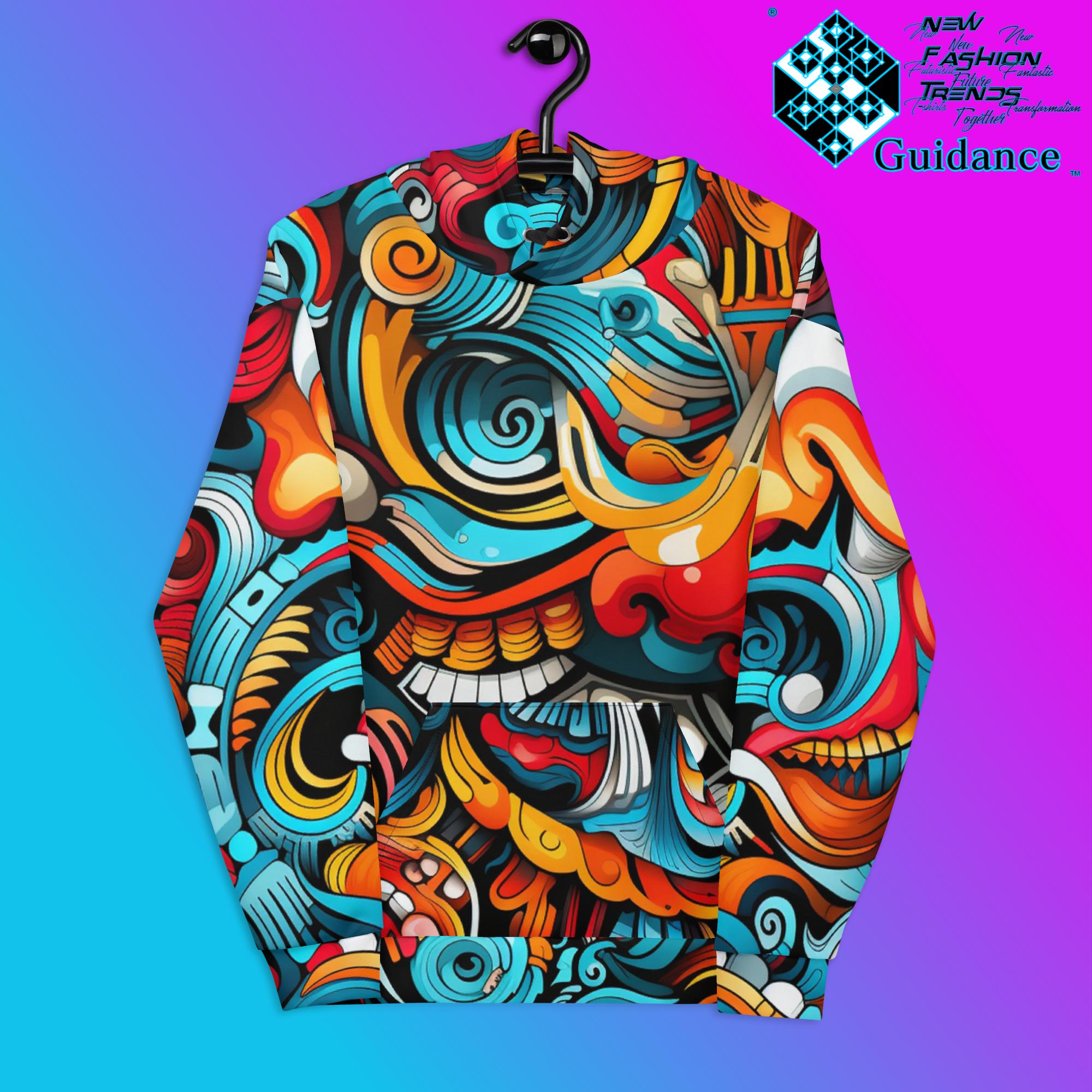 Vibrant Artistry Hoodie with Abstract Colorful Design by XGuidance 2XS 1