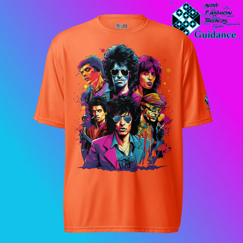 Vintage Crooners Music T Shirt by XGuidance Safety Orange 7