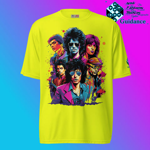 Vintage Crooners Music T Shirt by XGuidance Safety Yellow 8