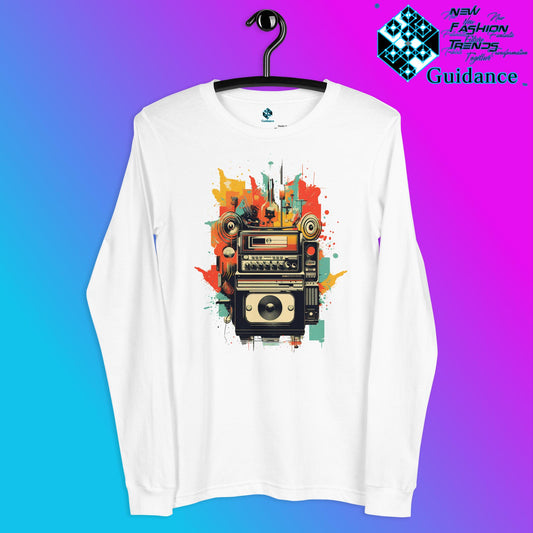 Vintage Echo Long Sleeve T-Shirt with Retro Camera Design by XGuidance White 1