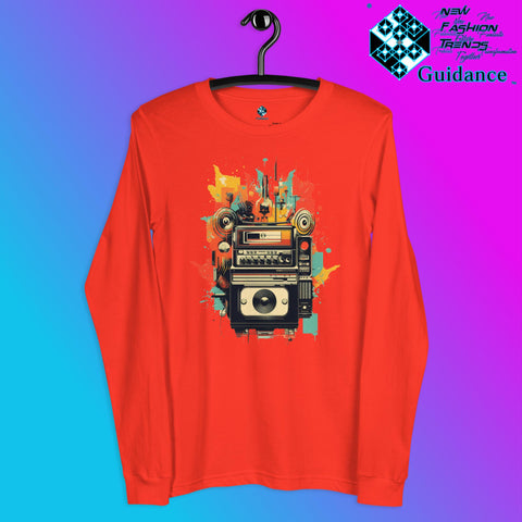 Vintage Echo Long Sleeve T-Shirt with Retro Camera Design by XGuidance Poppy 6