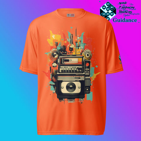 Vintage Echo Retro Camera T Shirt by XGuidance Safety Orange 7