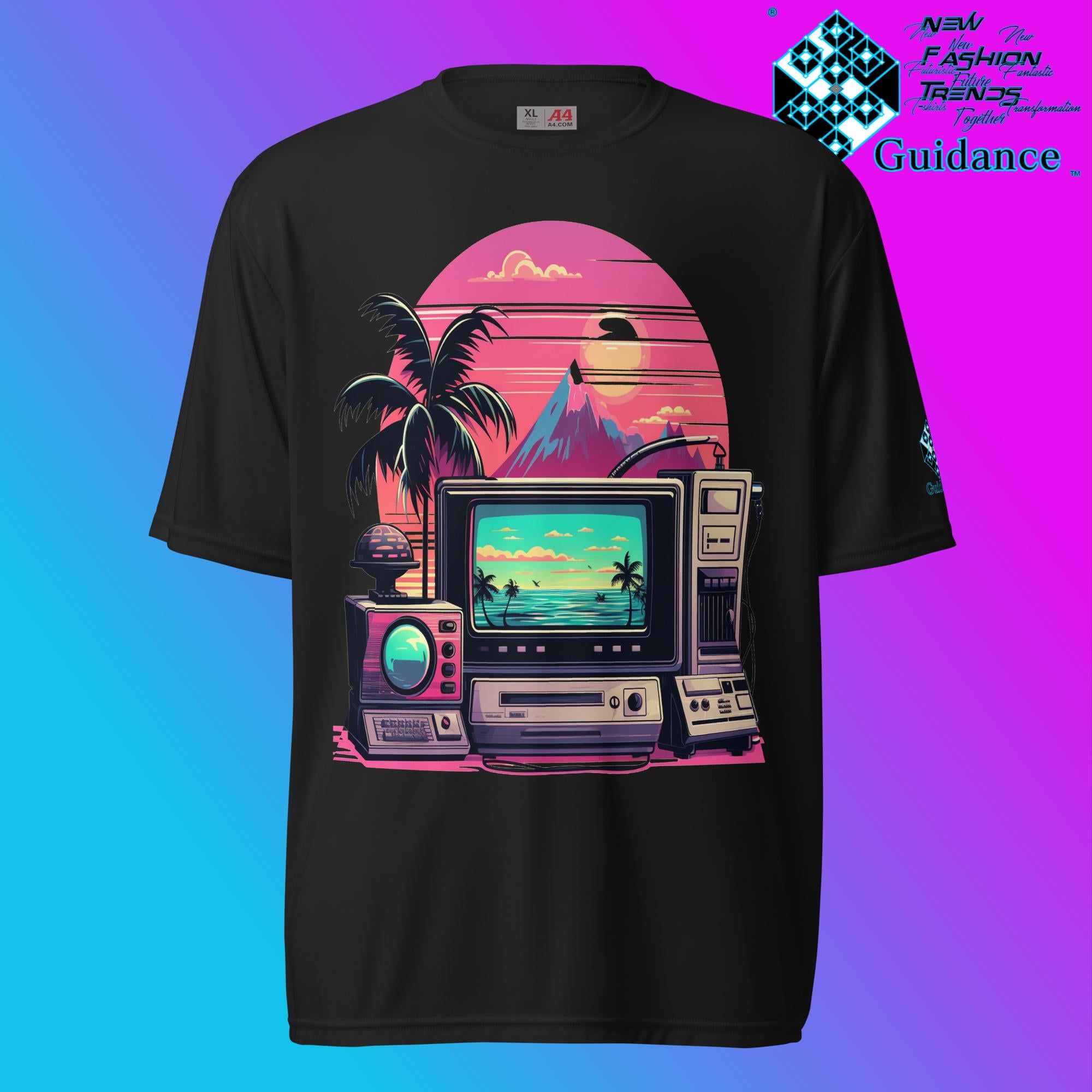 Vintage Holiday Waves T Shirt by XGuidance Black 2