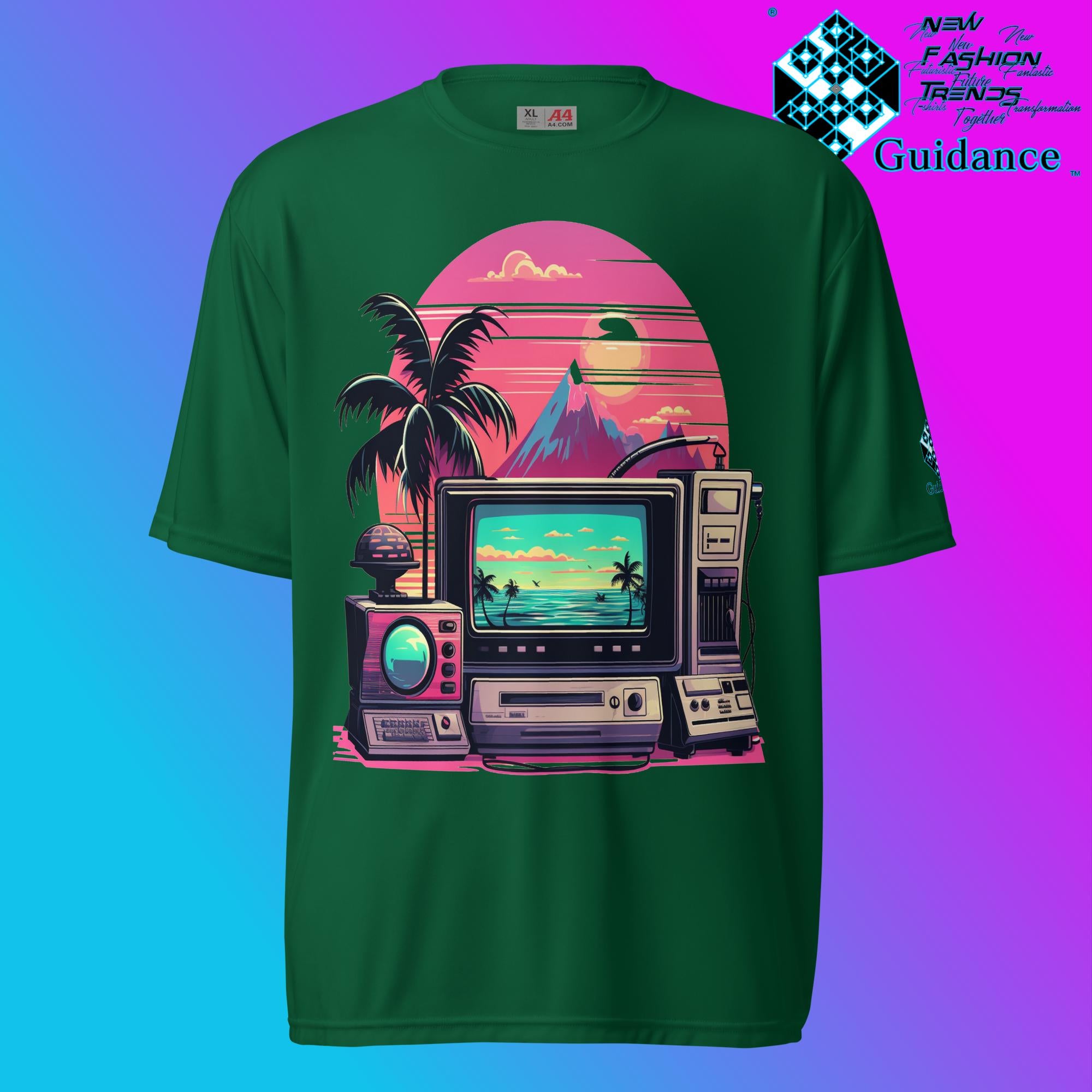 Vintage Holiday Waves T Shirt by XGuidance Forest Green 3
