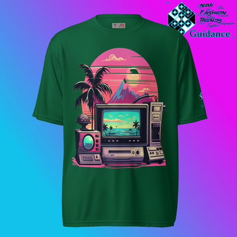 Vintage Holiday Waves T Shirt by XGuidance Forest Green 3