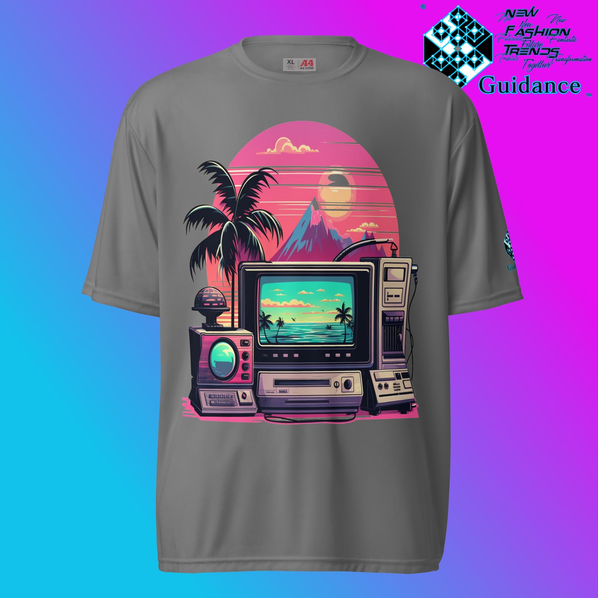 Vintage Holiday Waves T Shirt by XGuidance Graphite 4