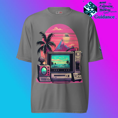 Vintage Holiday Waves T Shirt by XGuidance Graphite 4