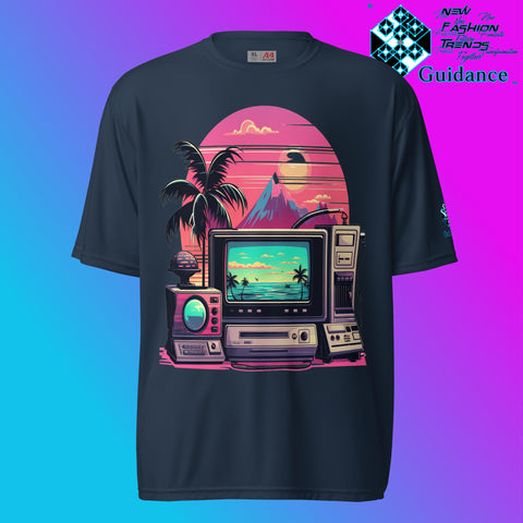 Vintage Holiday Waves T Shirt by XGuidance Navy 5