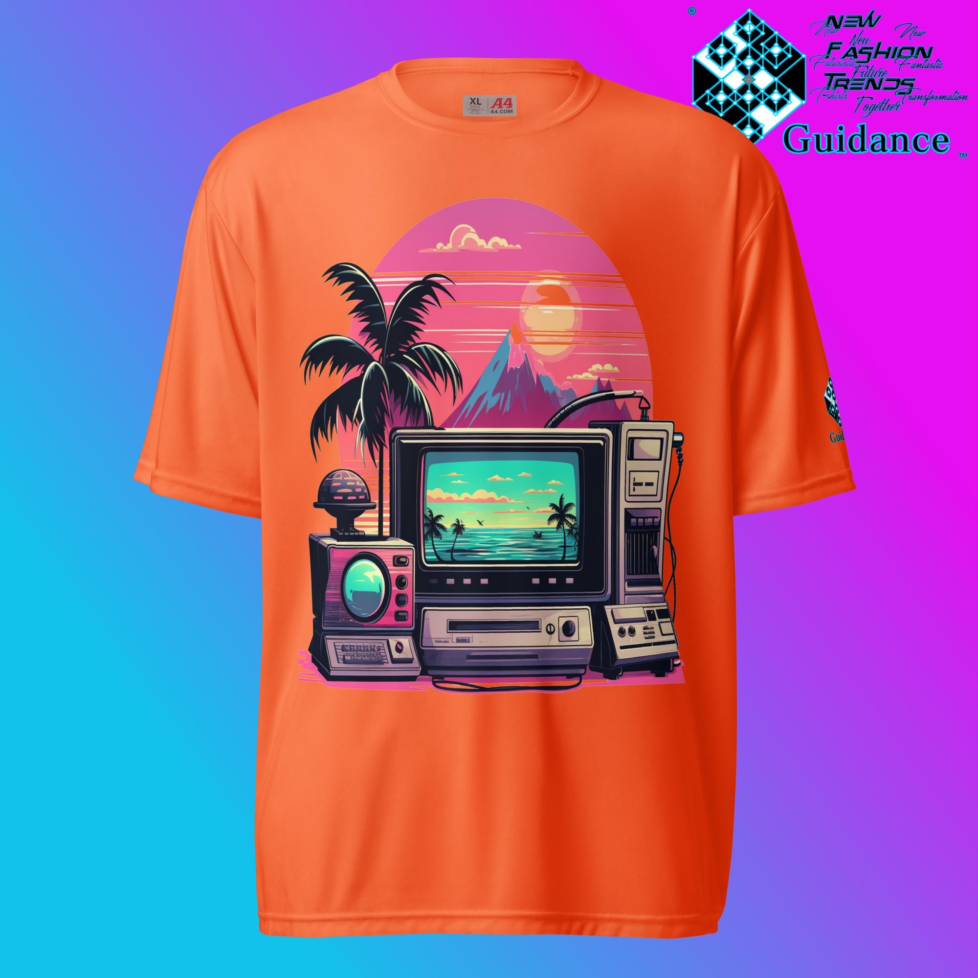 Vintage Holiday Waves T Shirt by XGuidance Safety Orange 9