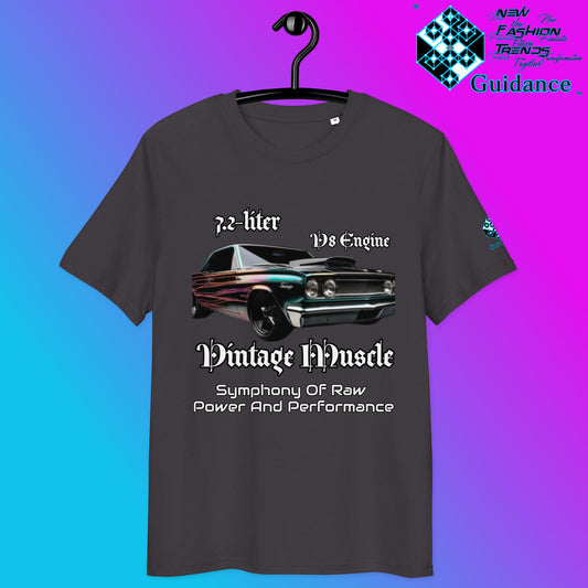 Vintage Muscle Car T-Shirt – 7.2L V8 Power & Style by XGuidance Anthracite 2