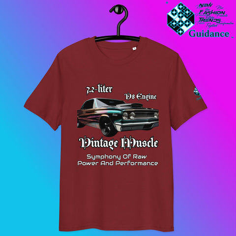 Vintage Muscle Car T-Shirt – 7.2L V8 Power & Style by XGuidance Burgundy 3