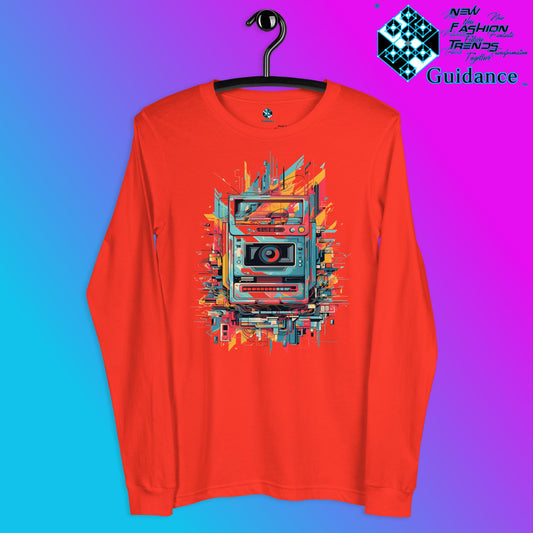 Vintage Snapshot Long Sleeve T-Shirt with Retro Camera Design by XGuidance Poppy 1