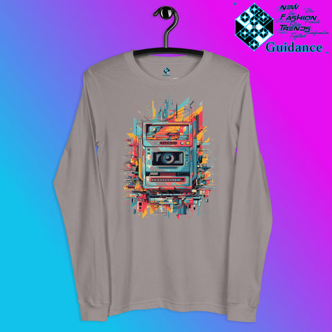 Vintage Snapshot Long Sleeve T-Shirt with Retro Camera Design by XGuidance Storm 7