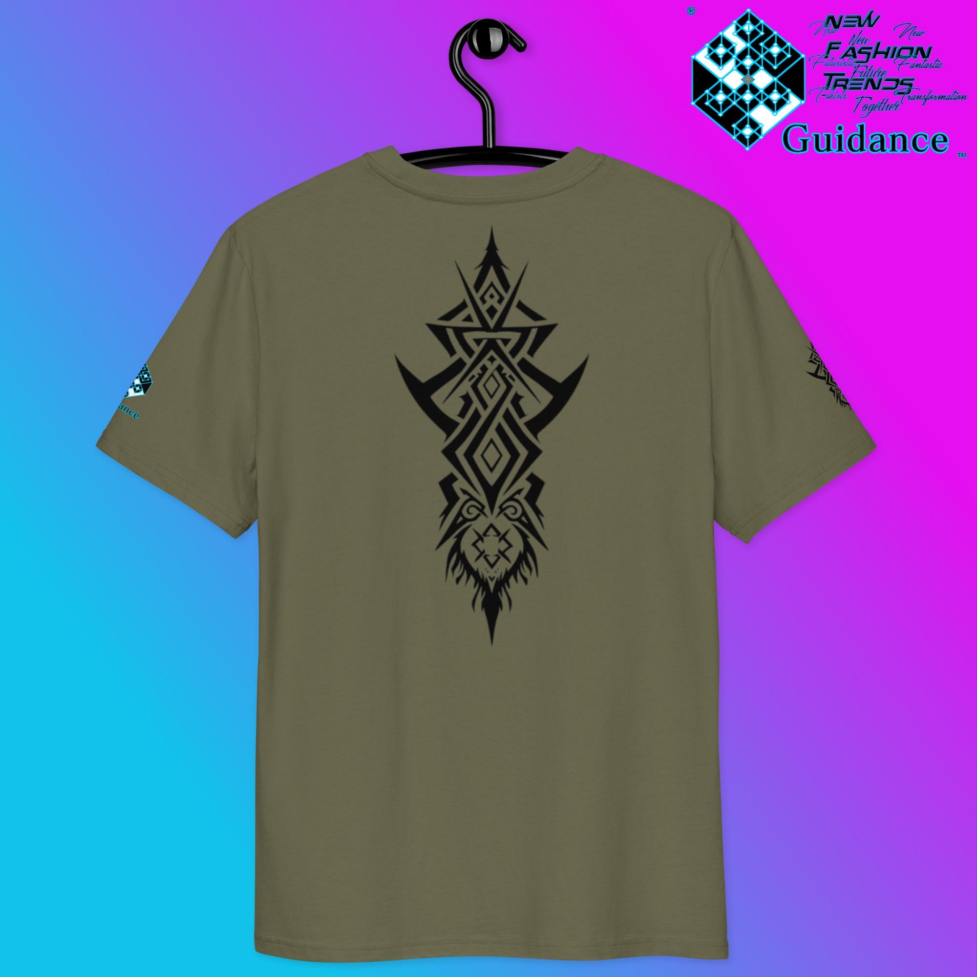Warrior’s Spirit T-Shirt – Tribal Lion & Inner Strength by XGuidance Burgundy 12