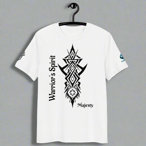 Warrior’s Spirit T-Shirt – Tribal Lion & Inner Strength by XGuidance White 1