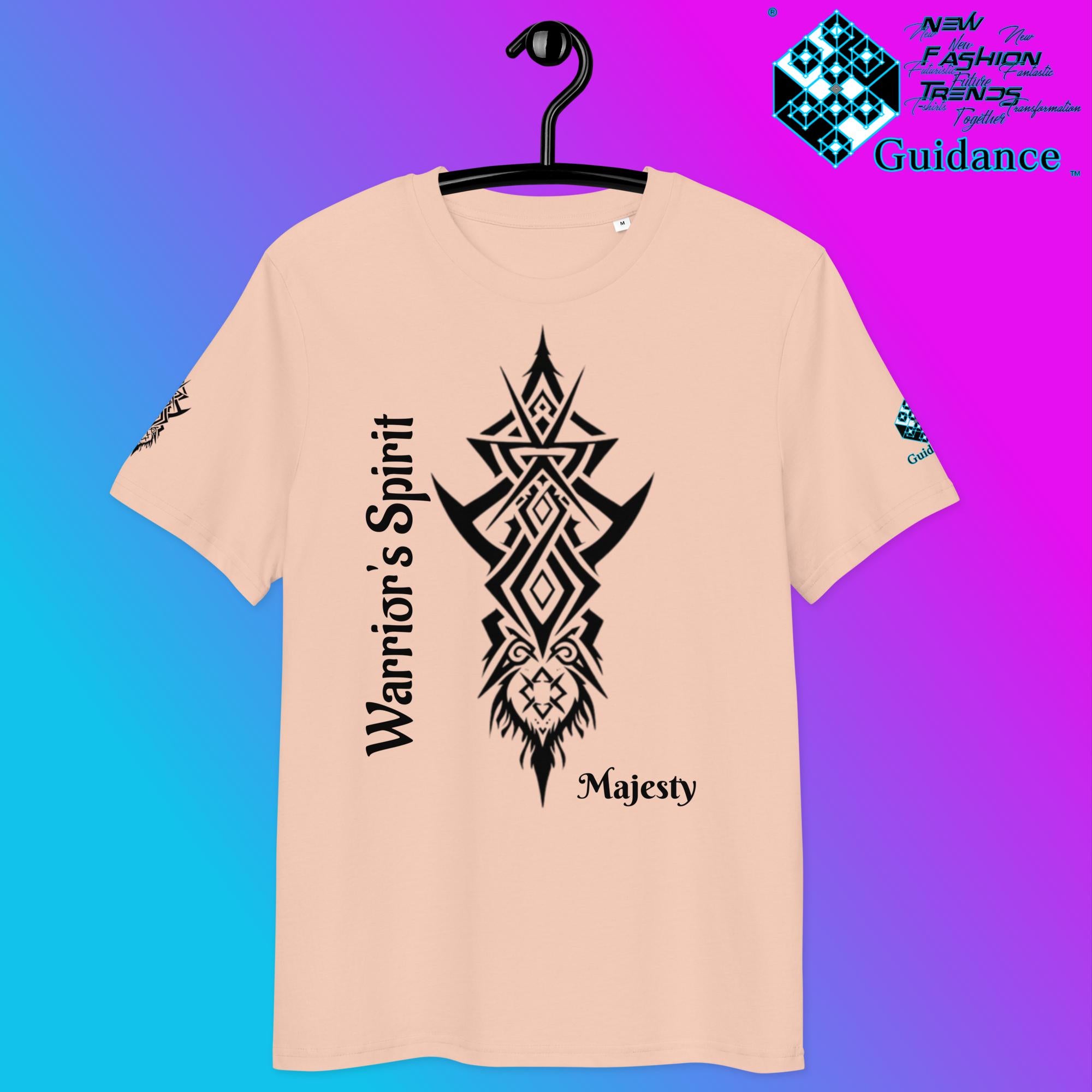 Warrior’s Spirit T-Shirt – Tribal Lion & Inner Strength by XGuidance Fraiche Peche 20