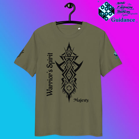 Warrior’s Spirit T-Shirt – Tribal Lion & Inner Strength by XGuidance Khaki 22