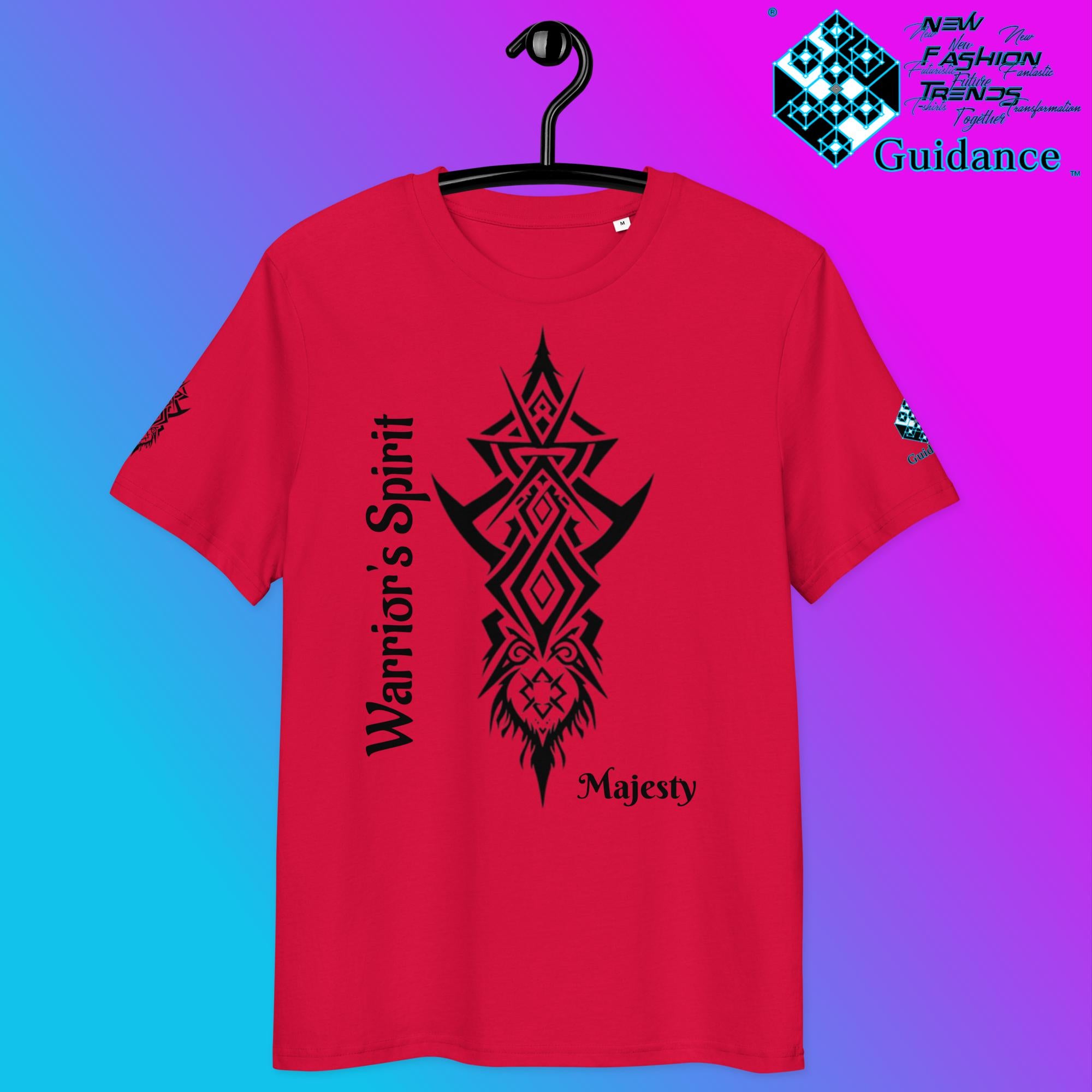 Warrior’s Spirit T-Shirt – Tribal Lion & Inner Strength by XGuidance Red 3