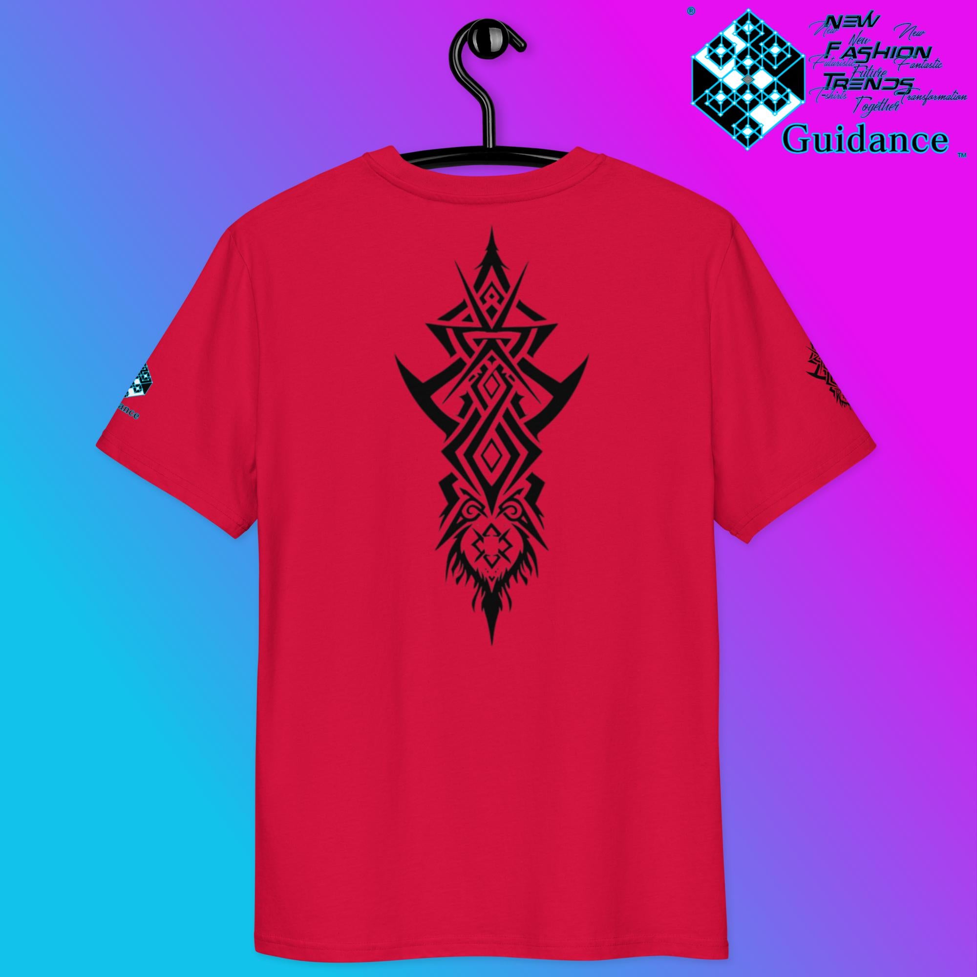 Warrior’s Spirit T-Shirt – Tribal Lion & Inner Strength by XGuidance Burgundy 34