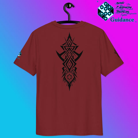 Warrior’s Spirit T-Shirt – Tribal Lion & Inner Strength by XGuidance Burgundy 38