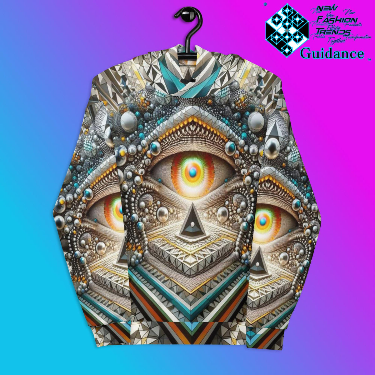 Watchful Gaze Hoodie with All Seeing Eye Design by XGuidance 2XS 1