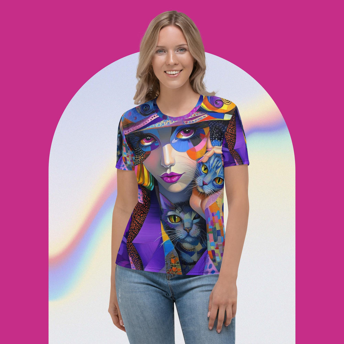 Whisker Whimsy Tee – Artistic Cat Design for Creative Souls by XGuidance XS 1