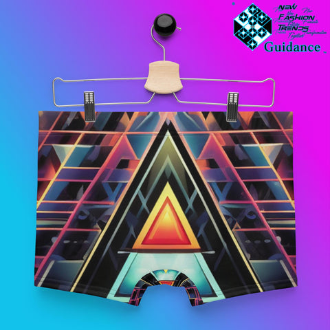 Whispers of Eternity Boxer Briefs with Neon Geometric Design by XGuidance XS 2