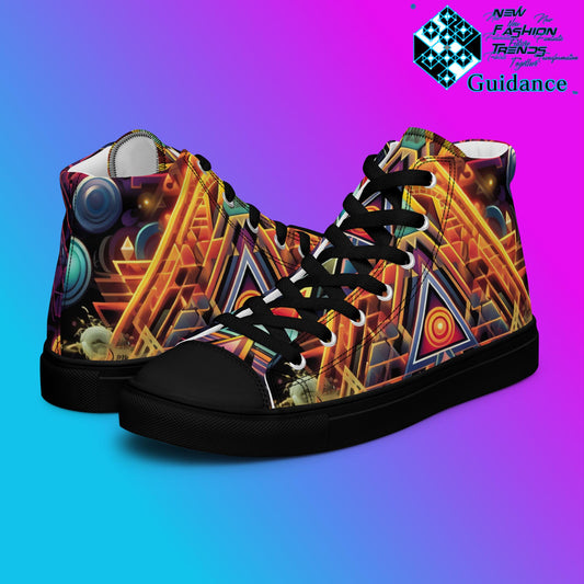 Whispers Of Eternity High Top Shoes – Artistic Streetwear Sneakers by XGuidance Black 1
