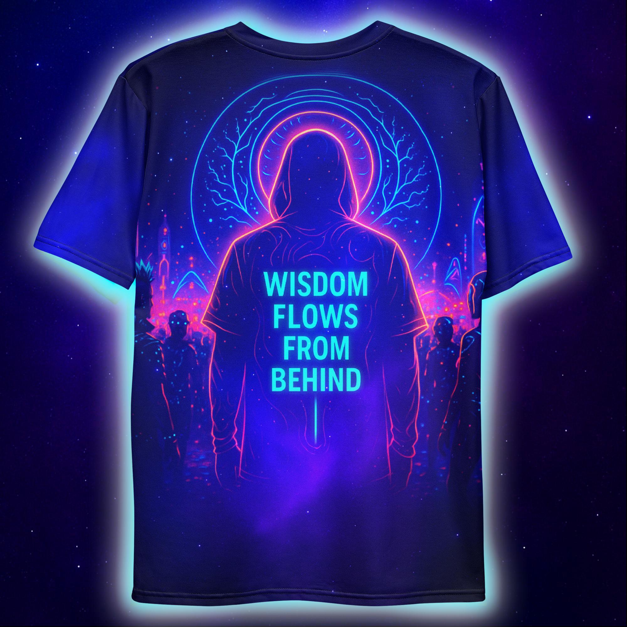Wisdom Flows From Behind Backprint T-Shirt, Neon T-Shirts by XGuidance XS 2