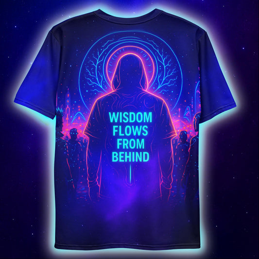 Wisdom Flows From Behind Backprint T-Shirt, Neon T-Shirts by XGuidance XS 2