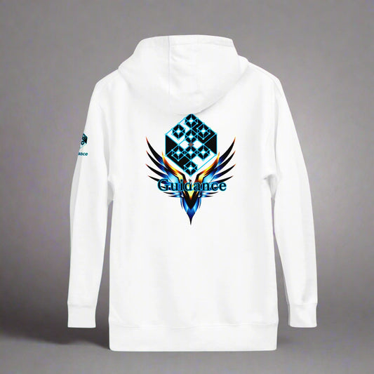 XGuidance Hoodie – Cosmic Grid and Wings Design by XGuidance White 1
