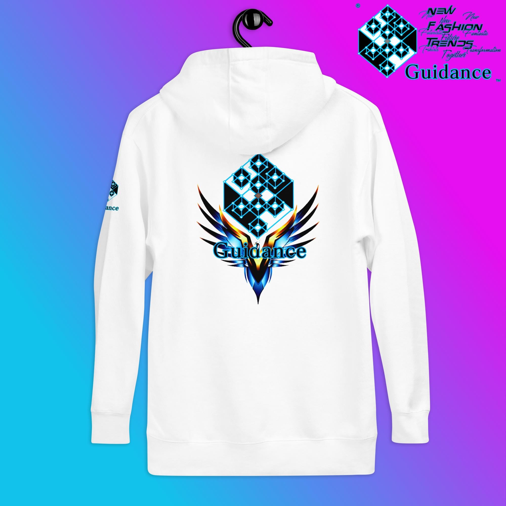XGuidance Hoodie – Cosmic Grid and Wings Design by XGuidance Sky Blue 6