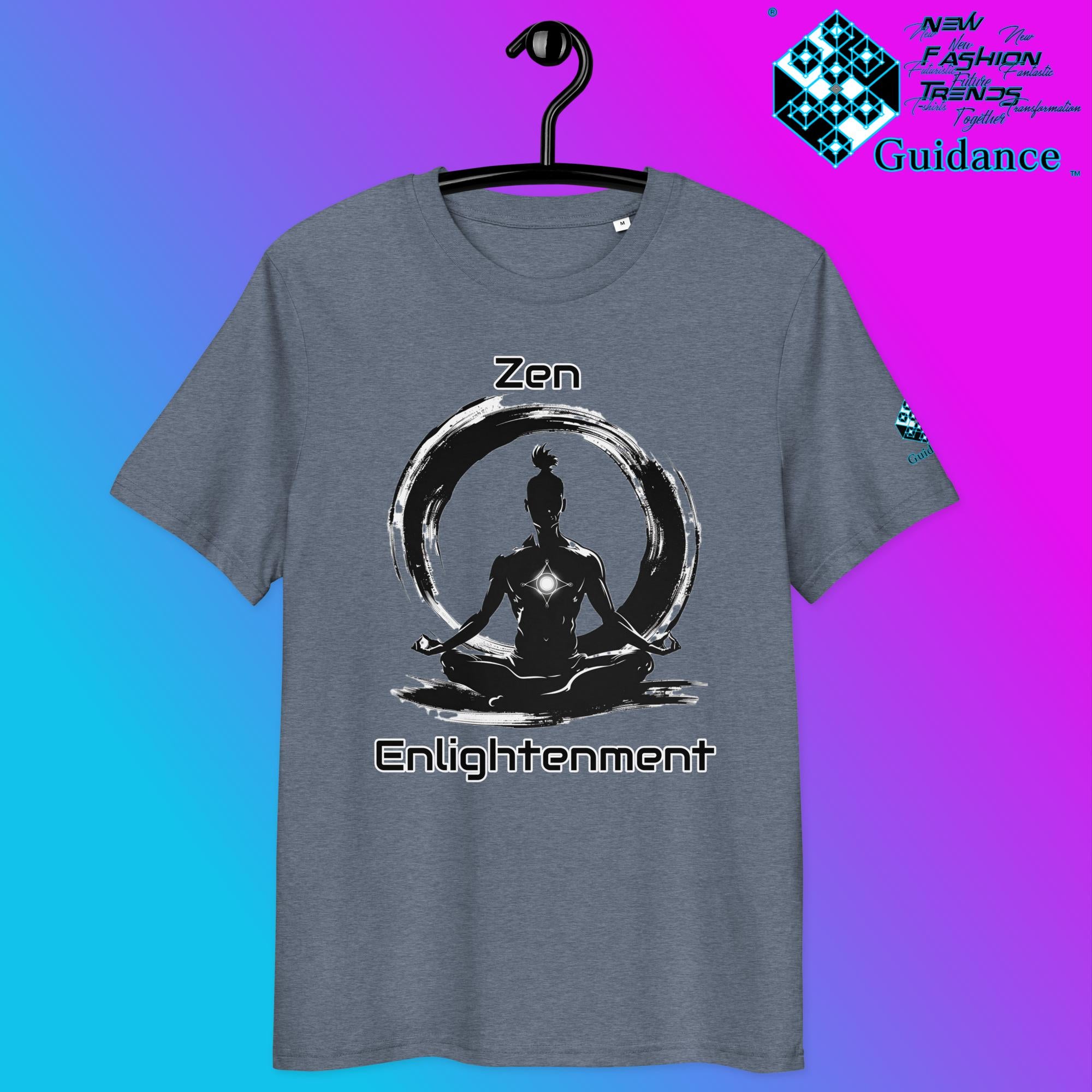 Zen Enlightenment T-Shirt – Meditative Power & Balance by XGuidance Dark Heather Blue 3